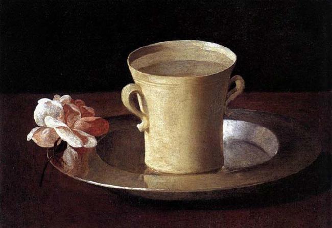 Francisco de Zurbaran Cup of Water and a Rose on a Silver Plate Germany oil painting art